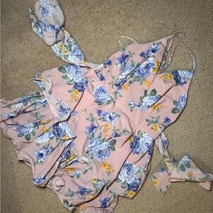 Floral Pink Halter Dress